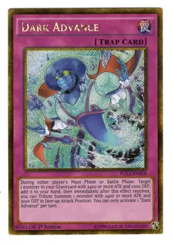 Yu-Gi-Oh Dark Advance PGL3-EN018 1st Edition Gold Secret Rare Card NM - Image 1