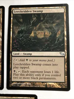 Leechridden Swamp X3 Shadowmoor Ex Condition See Pics Front Back - Image 3