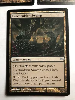Leechridden Swamp X3 Shadowmoor Ex Condition See Pics Front Back - Image 4
