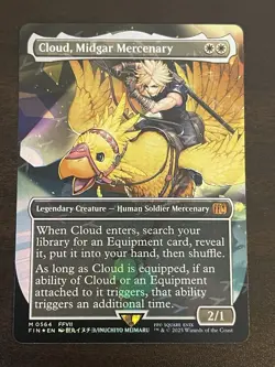 MTG Magic Final Fantasy 7 CLOUD MIDGAR MERCENARY 0564 Chocobo Track Foil Promo - Image 1