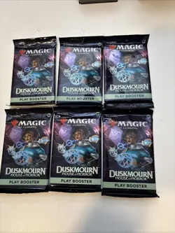 2024 Magic The Gathering 6X DuskMourn House Of Horror Play Booster Sealed Packs - Image 1