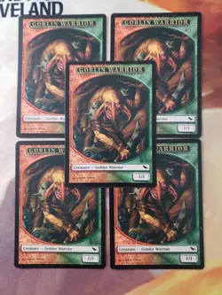 GOBLIN WARRIOR Token x5 Shadowmoor Green Red Gruul EDH Cube - Image 1