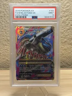 2016 POKEMON XY EVOLUTIONS #102 FULL ART/M BLASTOISE EX PSA 9 - Image 2