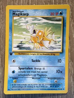 Magikarp 35/102 1st Edition Base Set NM DUTCH Pokemon Print Line - Image 1