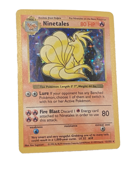 1999 - Pokemon - Shadowless Ninetales - Black Flame Error Holo Rare - 12/102 LP - Image 1