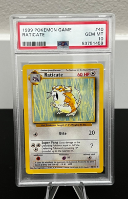 1999 Pokemon Base Set Unlimited Raticate PSA 10 #40 - Image 1