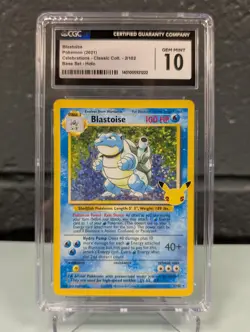 Pokemon TCG Blastoise 2/102 Celebrations Classic Collection CGC 10 Gem mint - Image 1