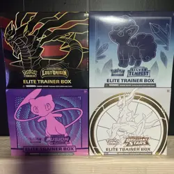 Pokemon ETB Lot Of 4 - Fusion Strike Brilliant Stars Lost Origin Silver - Sealed - Image 1