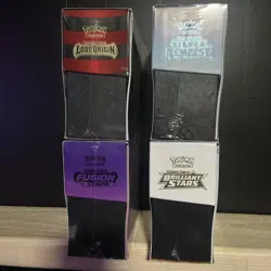Pokemon ETB Lot Of 4 - Fusion Strike Brilliant Stars Lost Origin Silver - Sealed - Image 2