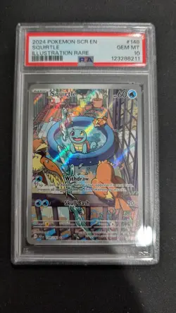 Squirtle #148 2024 Pokemon Scr Stellar Crown PSA 10 Illustration Rare Gem MINT - Image 1