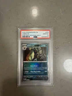 2025 POKEMON PRE EN-PRISMATIC EVOLUTIONS POKE BALL REVERSE HOLO UMBREON PSA 10 - Image 1