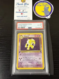 1999 Pokemon Fossil 1st Edition 8/62 Hypno Holo - PSA 6 - - Image 1