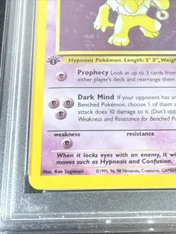 1999 Pokemon Fossil 1st Edition 8/62 Hypno Holo - PSA 6 - - Image 3