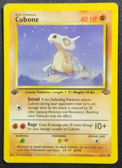 Cubone 50/64 1999 Jungle Pokemon Card WOTC Vintage - Image 1