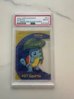 2000 Topps Pokemon #PC4 Squirtle TV Animation Clear Cards PSA 8 NM-MT - Image 1