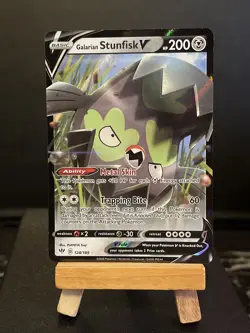 Pokemon Card Galarian Stunfisk V 128/189 Darkness Ablaze Near Mint - Image 1