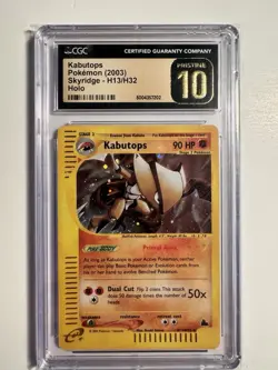 CGC 10 PRISTINE Kabutops 2003 Skyridge H13/H32 Holo Pokemon Card - Image 1