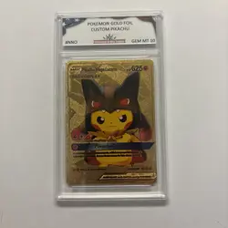 Pikachu Mega Lucario Cosplay Custom Gold Foil Card - Image 1