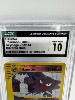 CGC 10 Haunter Reverse Holo 63/144 - 2003 Skyridge Rare E Series Pokemon Card - Image 2