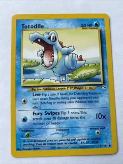 NM/Mint 1st Edition Totodile 81/111 Neo Genesis Pokemon Card WOTC - Image 1