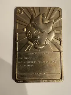 Pokemon Togepi 24K Gold Plated Trading Card 1999 Burger King Limited Edition - Image 2