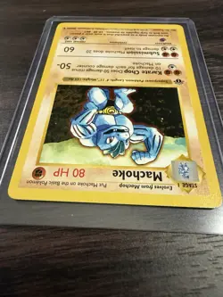 Machoke 34/102 Shadowless 1st Edition Base Set Pokemon Card Rare Vintage NM - Image 3