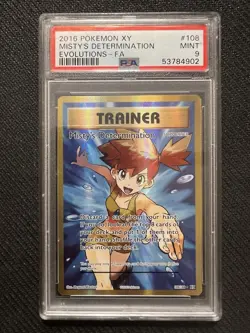 Pokemon Card XY Trainer Misty's Determination #108 Evolutions Set PSA 9 - Image 1