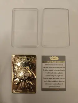 23K Gold Plated Poliwhirl 1999 Burger King Pokemon Trading Card - Image 1