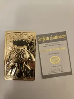 23K Gold Plated Poliwhirl 1999 Burger King Pokemon Trading Card - Image 3