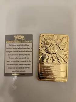23K Gold Plated Poliwhirl 1999 Burger King Pokemon Trading Card - Image 4