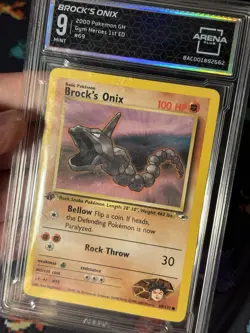 Pokemon Cards Brock’s Onix 69/132 1st Edition Gym Heroes - Arena Club 9 - Image 2