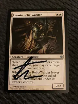 MTG Magic Leonin Relic-Warder Signed Artist Proof x1 Mirrodin Besieged G Staples - Image 1