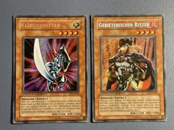Yu-Gi-Oh! Klingenritter + Gebieterischer Ritter CT1-DE Secret Rare Promo 2004 - Image 1
