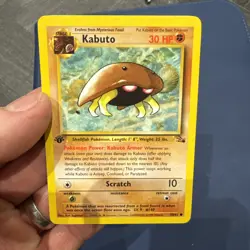 Pokemon Cards: Fossil 1st Edition Common: Kabuto 50/62 MINT/NM - card number 3 - Image 1