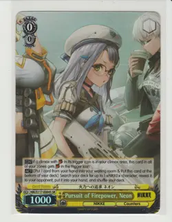 Pursuit of Firepower, Neon Super Rare Weiss Card NIK/S117-E004S SR NIKKE - Image 1