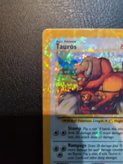Tauros 47/64 Prism HOLO Jungle Set Vending Golden Sticker Pokemon Card Vintage - Image 5