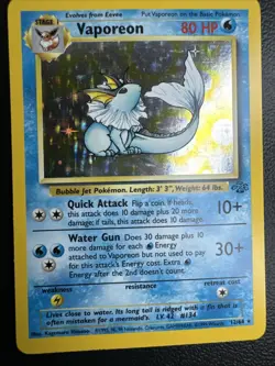 Pokemon TCG Jungle Vaporeon Holo Card 12/64 Unlimited Rare LP/NM Condition - Image 1