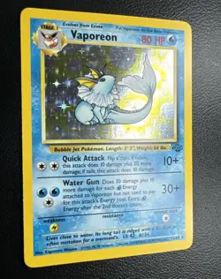 Pokemon TCG Jungle Vaporeon Holo Card 12/64 Unlimited Rare LP/NM Condition - Image 2