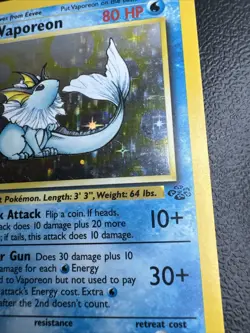 Pokemon TCG Jungle Vaporeon Holo Card 12/64 Unlimited Rare LP/NM Condition - Image 4