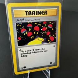 Trainer SLEEP! -79/82 - 1st Edition Team Rocket Set Vintage Pokemon Card - LP - Image 1
