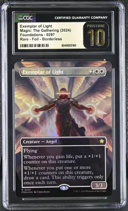 EXEMPLAR OF LIGHT Foundations Borderless Foil Rare CGC Pristine 10 MTG [NOS] - Image 1
