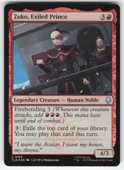 Zuko, Exiled Prince FOIL 163 U MTG Avatar: The Last Airbender NM - Image 1