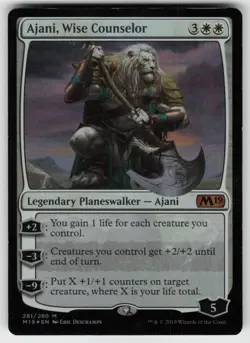 MTG Core Set 2019 #281 Ajani, Wise Counselor Moderately played tcg - Image 1