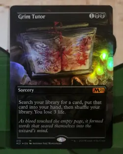 X 1 Grim Tutor Alt Art NM-M M21 315 Borderless NM Magic The Gathering - Image 1