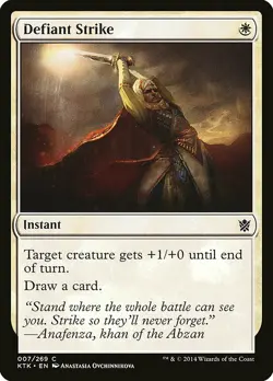FOIL Defiant Strike | MtG Magic Khans of Tarkir | English |Near Mint-Mint (NM-M) - Image 1