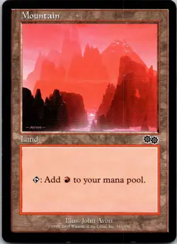 Magic the Gathering Mountain #343 Urza's Saga MTG Free Shipping! - Image 1