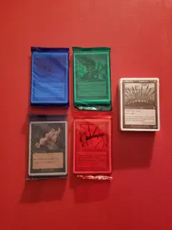 MAGIC THE GATHERING 7TH EDITON - CLEAR COLORED PROMO PACK LOT OF 4 PLUS NO LANDS - Image 1
