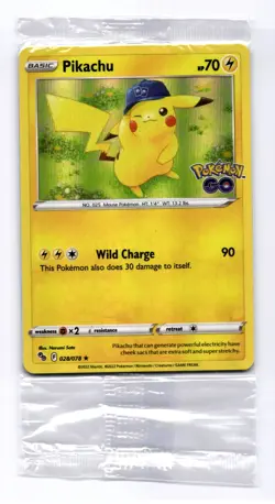 Gamestop Promo - No Stamp - Pikachu (28) Holo Rare Pokemon GO 028/078 NM - Image 1