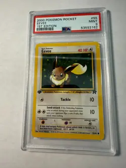 PSA 9 MINT Eevee Team Rocket 1st Edition 2000 Pokemon 55/82 - Image 1