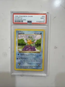 PSA 9 Squirtle Shadowless 1999 Pokemon #63 - Image 1